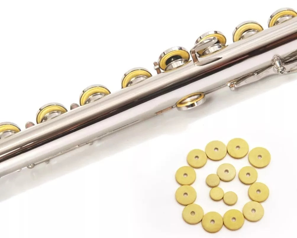 16pcs Flute Hole Plugs Leather Pads (closed hole) Repair Wind Instrument Parts
