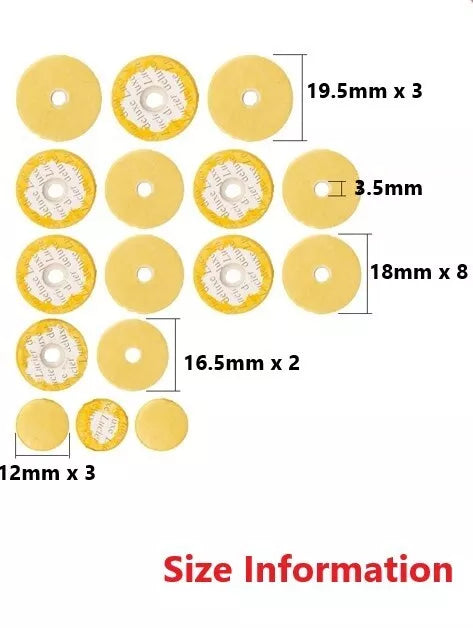 16pcs Flute Hole Plugs Leather Pads (closed hole) Repair Wind Instrument Parts