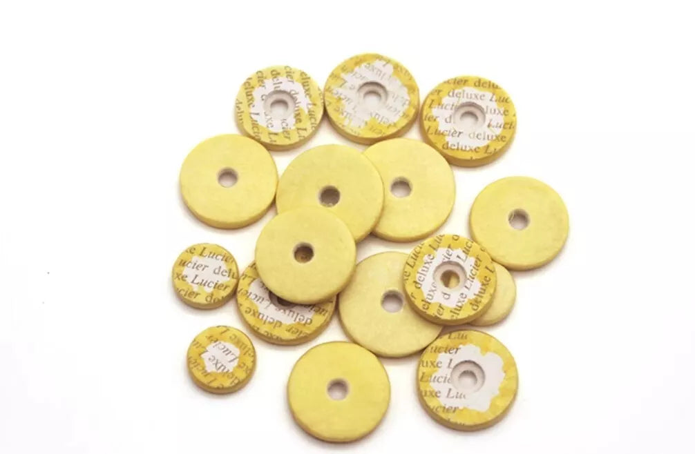 16pcs Flute Hole Plugs Leather Pads (closed hole) Repair Wind Instrument Parts