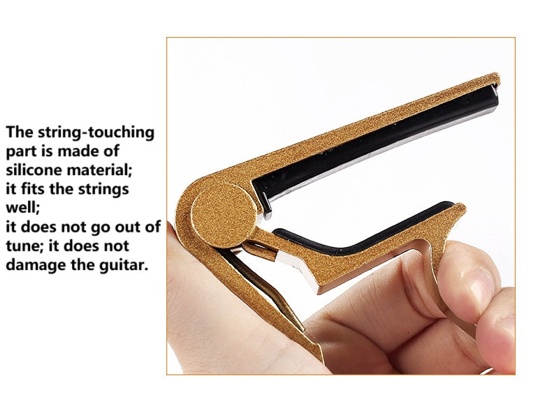 Guitar Capo Folk Electric Wood Guitar Ukulele Bass Banjo Accessories with 4picks