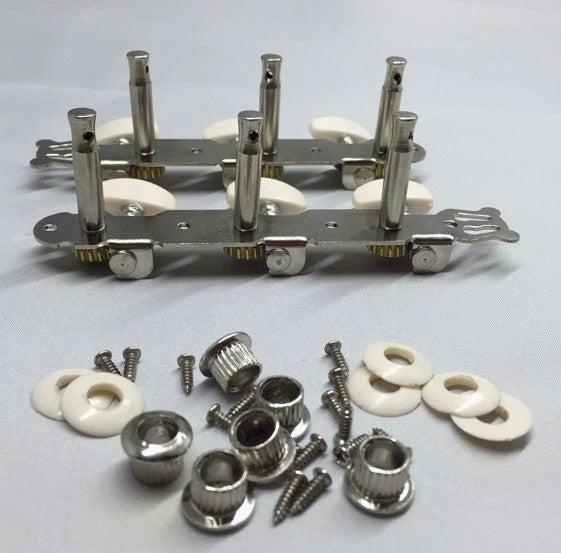 2 Acoustic GUITAR STRING MACHINE HEAD3+3TUNERS Keys Pegs String Tuners Acoustic Folk Guitar Classical Guitar Silver AU