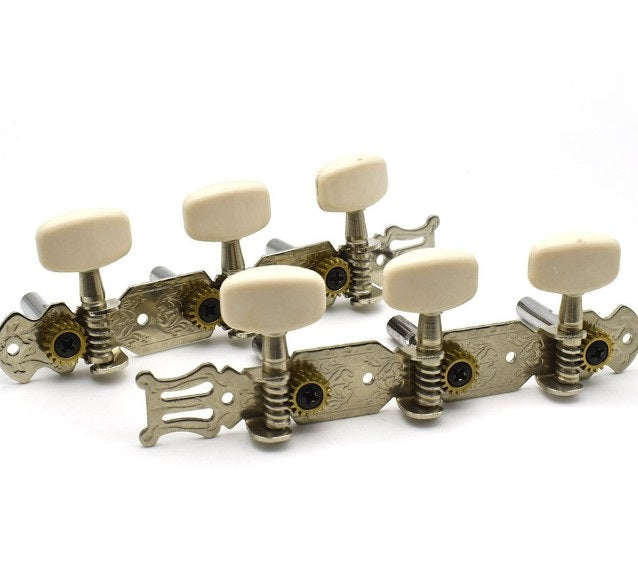 2 Acoustic GUITAR STRING MACHINE HEAD3+3TUNERS Keys Pegs String Tuners Acoustic Folk Guitar Classical Guitar Silver AU