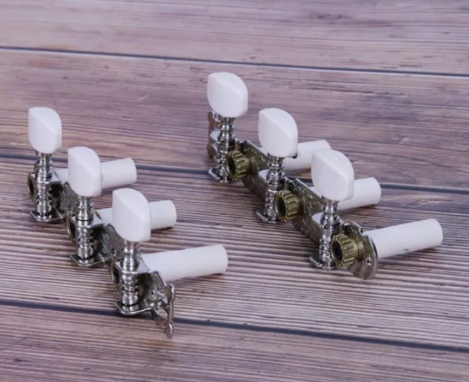 2 CLASSICAL GUITAR NYLON STRING MACHINE HEAD3+3TUNERS Keys Pegs String Tuners Silver AU