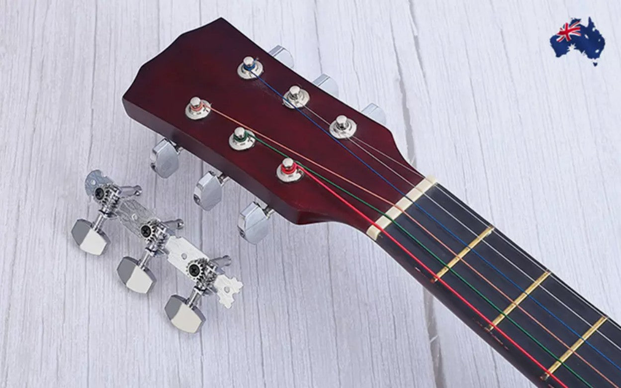 2 Metal GUITAR STRING MACHINE HEAD3+3TUNERS Keys Pegs String Tuners Acoustic Folk Guitar Classical Guitar Silver AU