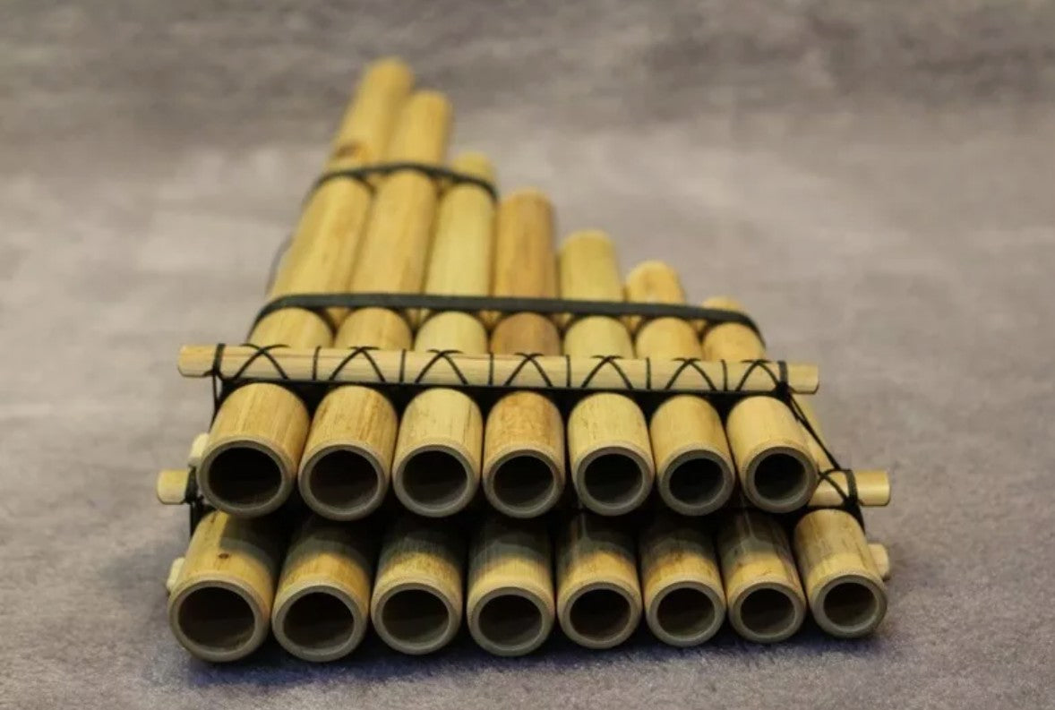15 Pipe Pan Flute Double row Handcrafted Bamboo South American tribal style NEW