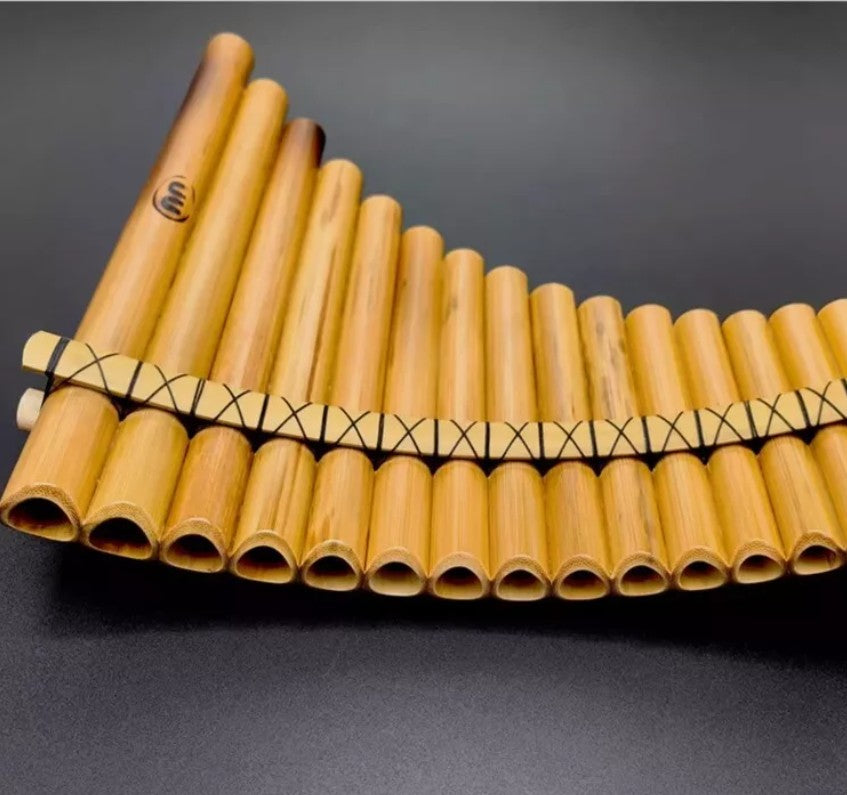 18 tubes of bamboo flute PAN FLUTE Curved shape Pan Pipes south american styleAU