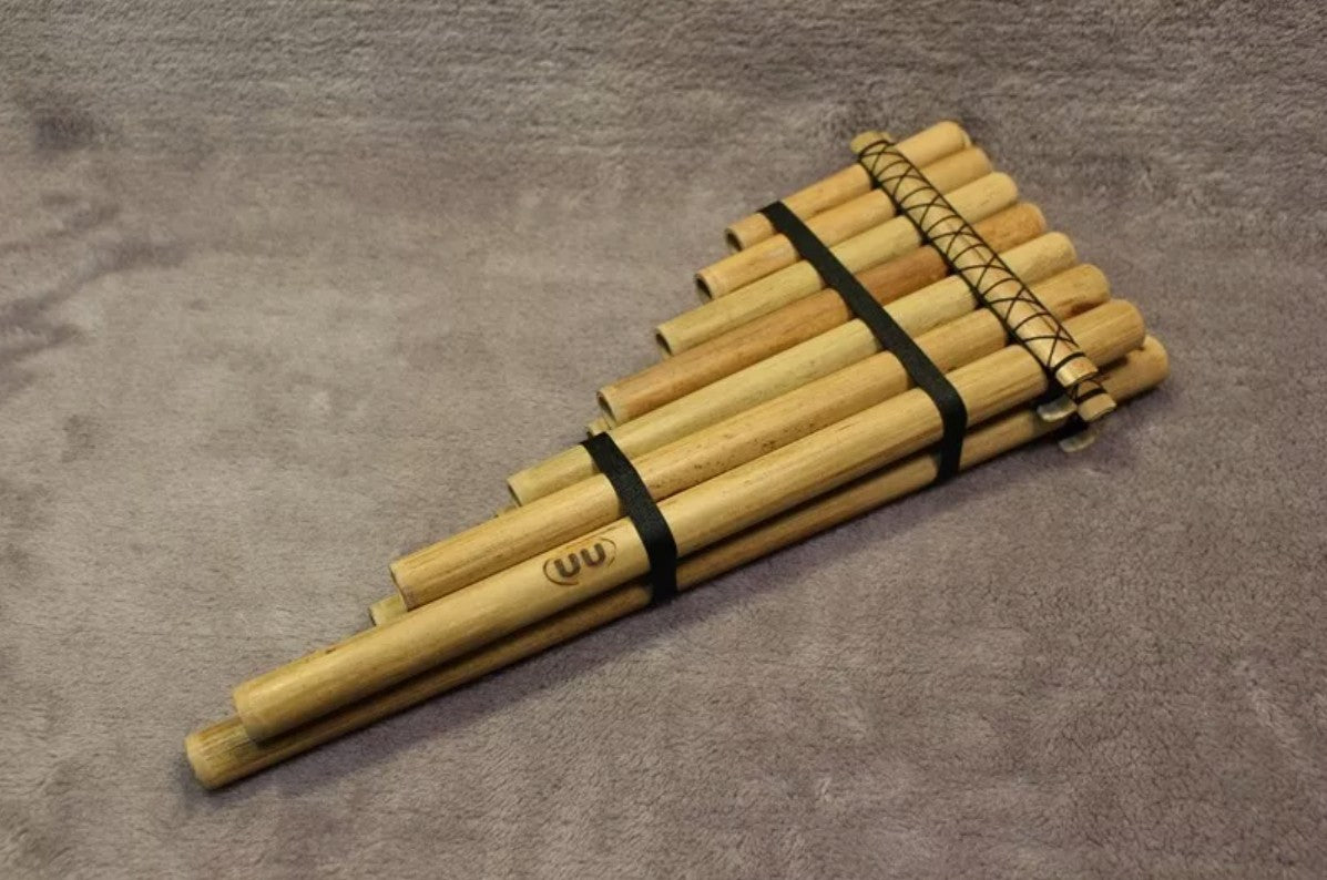 15 Pipe Pan Flute Double row Handcrafted Bamboo South American tribal style NEW