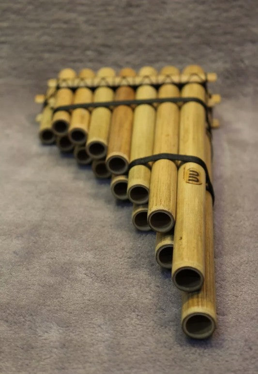 15 Pipe Pan Flute Double row Handcrafted Bamboo South American tribal style NEW