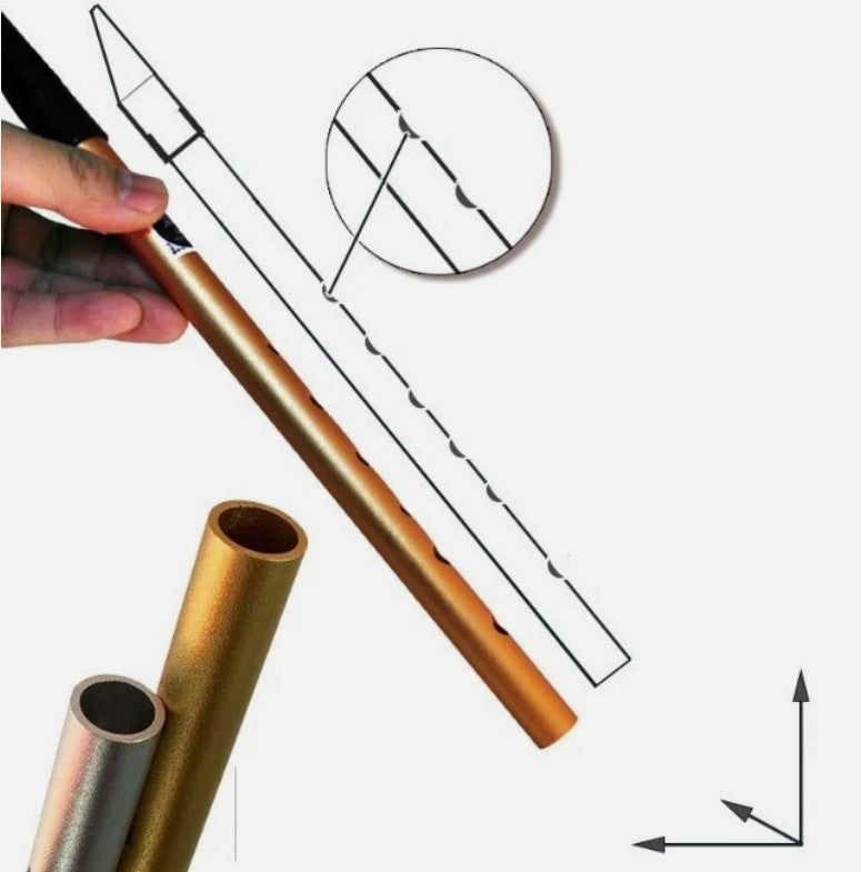 6Hole Metal Irish Whistle Straight Flute Band Orchestra Woodwind Instrument Gift