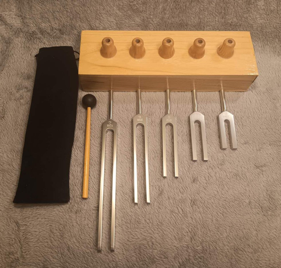 Tuning Fork 128hz/256hz/512hz/1024hz/2048hz Resonator box Sound Healing Musical