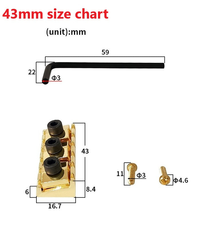Electric Guitar String Locking Pillar Nut 42mm/43mm Replacement Parts Guitar AU
