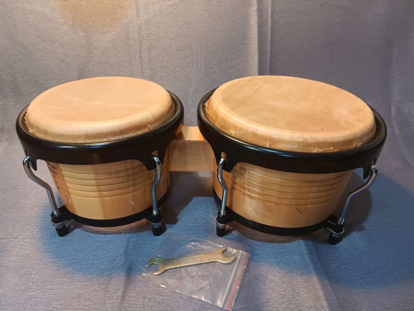 Bongos 7"+9" African Latin Percussion Hand Drums with tuning wrench