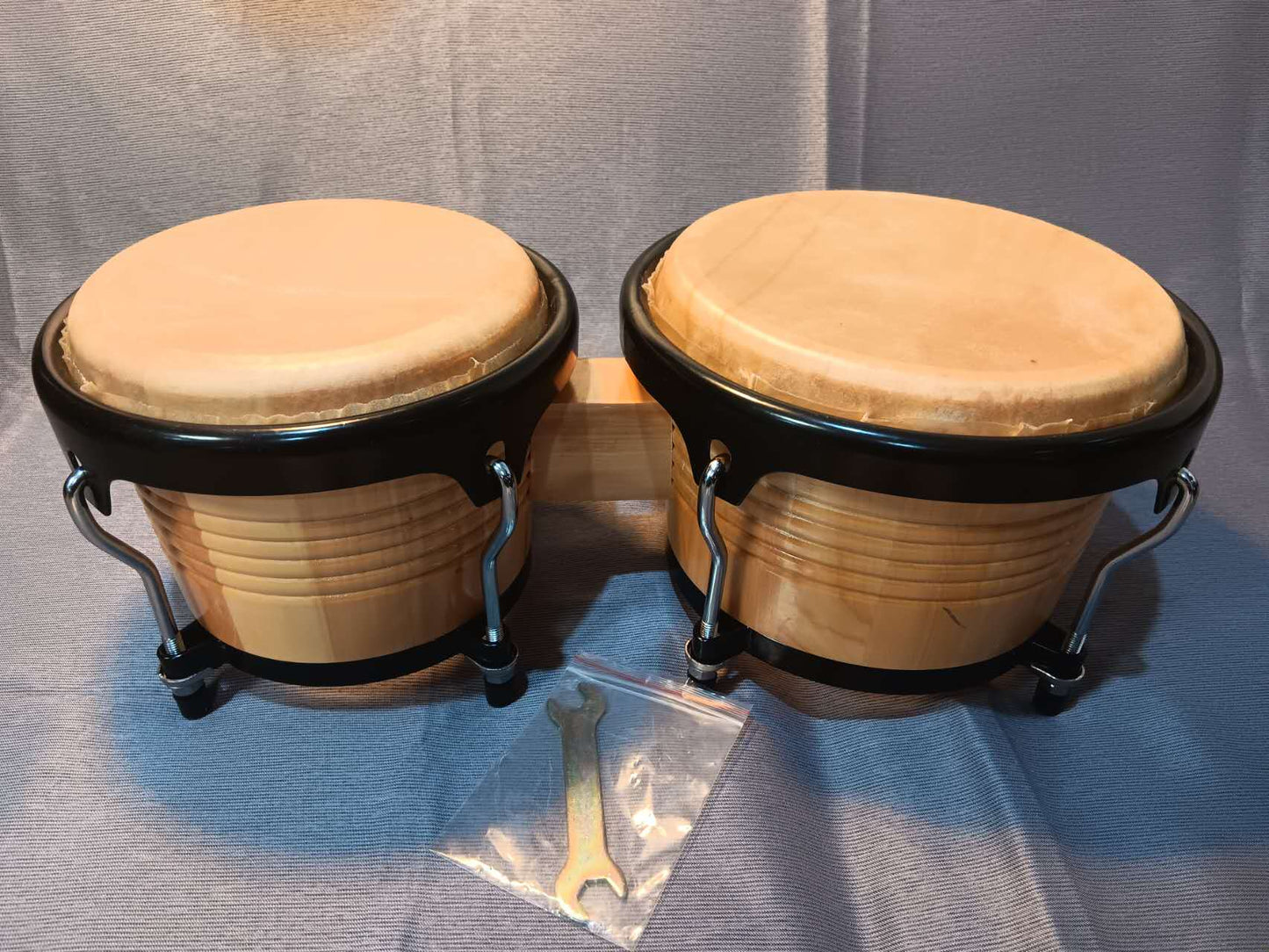 Bongos 7"+9" African Latin Percussion Hand Drums with tuning wrench