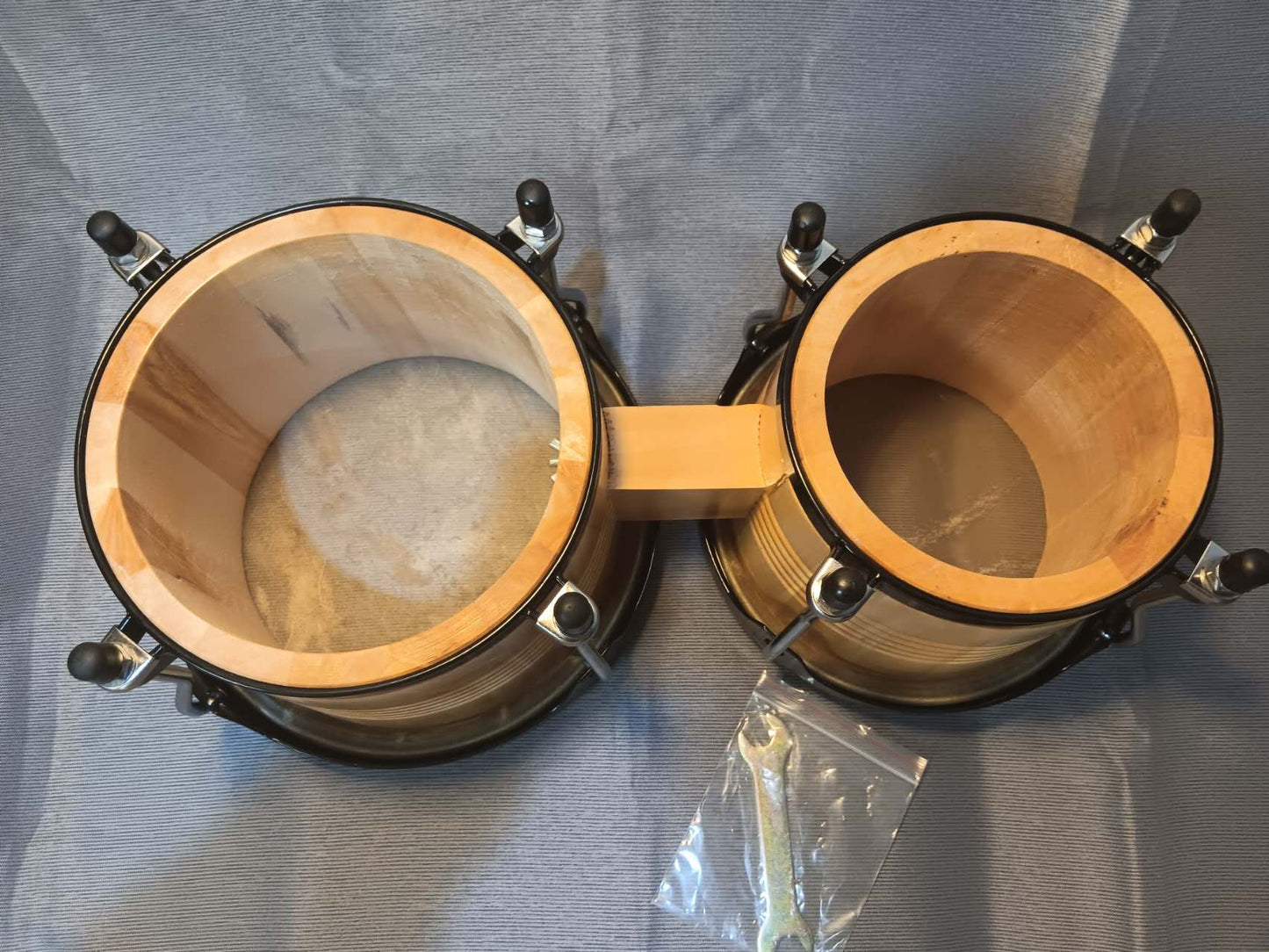 Bongos 7"+9" African Latin Percussion Hand Drums with tuning wrench