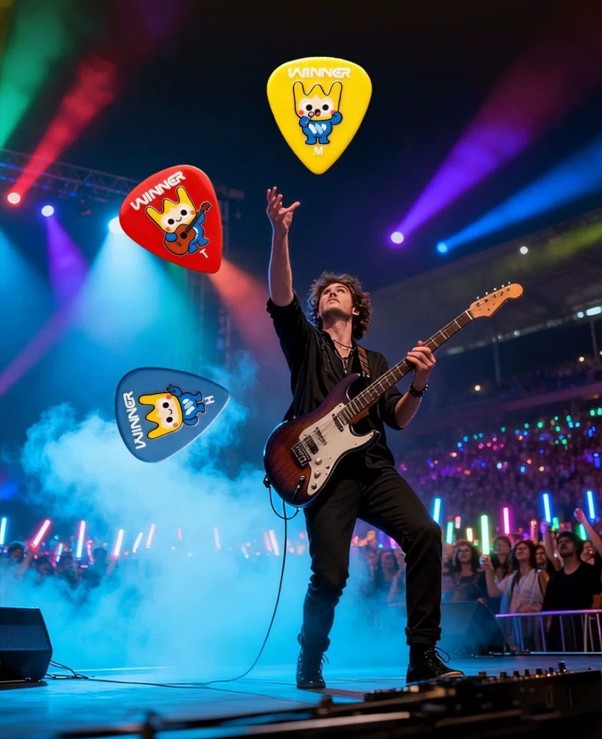 Winner Cartoon POM Guitar Pick Anti Slip Plectrum Acoustic Electric Guitar Ukulele