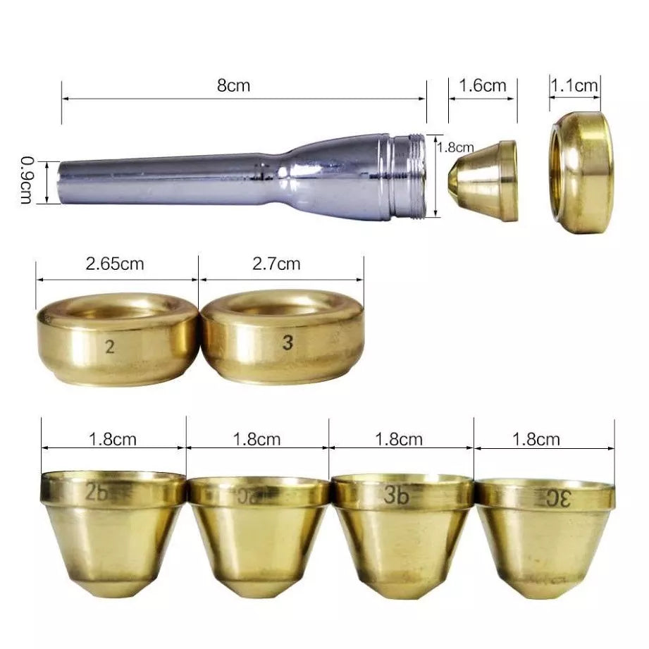 Multifunction Gold Plated Copper Cornet Trumpet Mouthpiece Bb 2B 2C 3B 3C AU