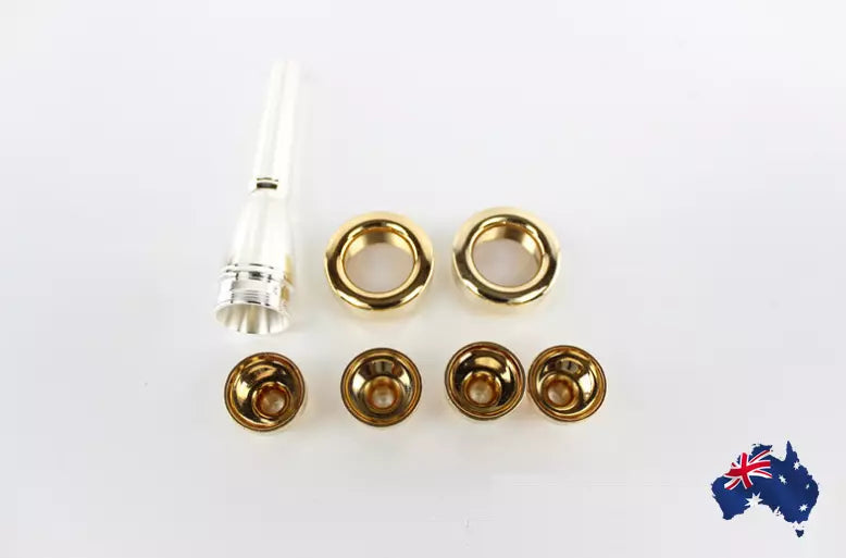 Multifunction Gold Plated Copper Cornet Trumpet Mouthpiece Bb 2B 2C 3B 3C AU