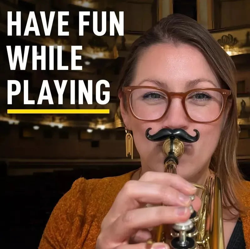 Fun Black Mustache Clip Trombone and Trumpet Mouthpiece Brass Players Accessory