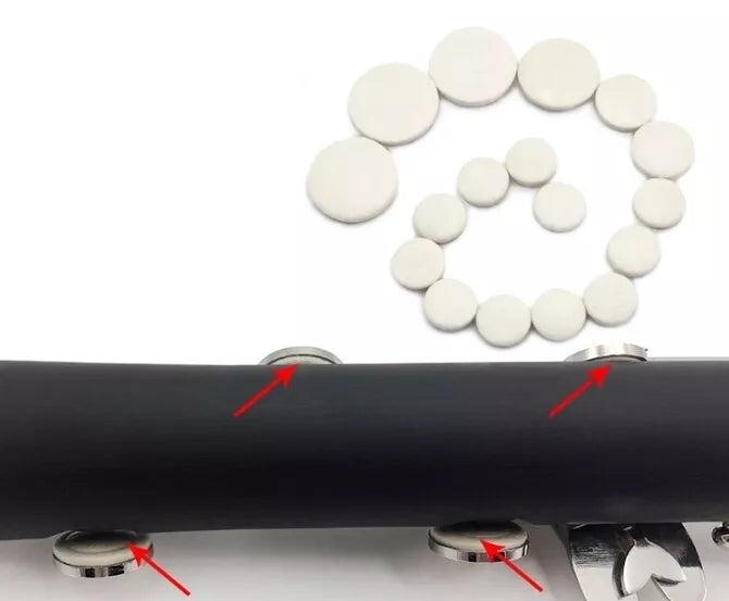 bB Clarinet Sound Hole Pad Set 17 Piece Woodwind Instruments Accessories NEW AU