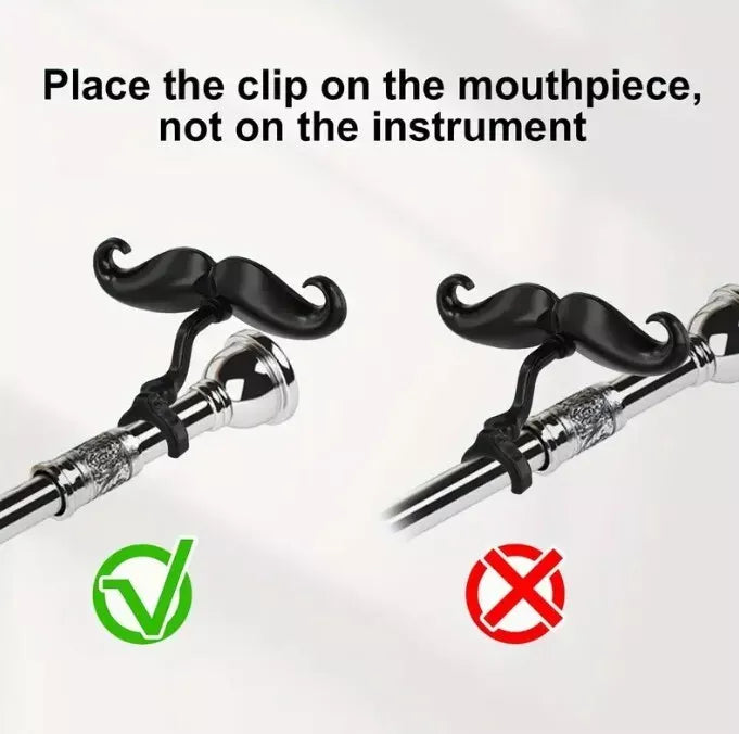 Fun Black Mustache Clip Trombone and Trumpet Mouthpiece Brass Players Accessory