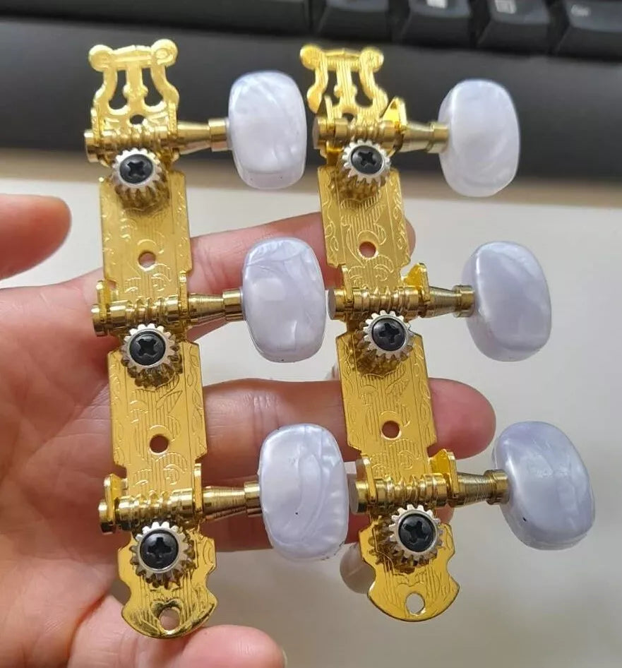2 CLASSICAL GUITAR NYLON STRING MACHINE HEAD3+3TUNERS Keys Pegs String Tuners Gold AU