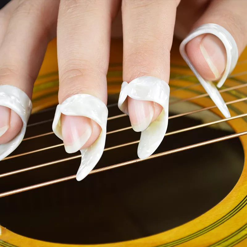 1 Thumb+3 Finger Nail Guitar Picks Plectrum colorful bass Banjo Ukulele AU