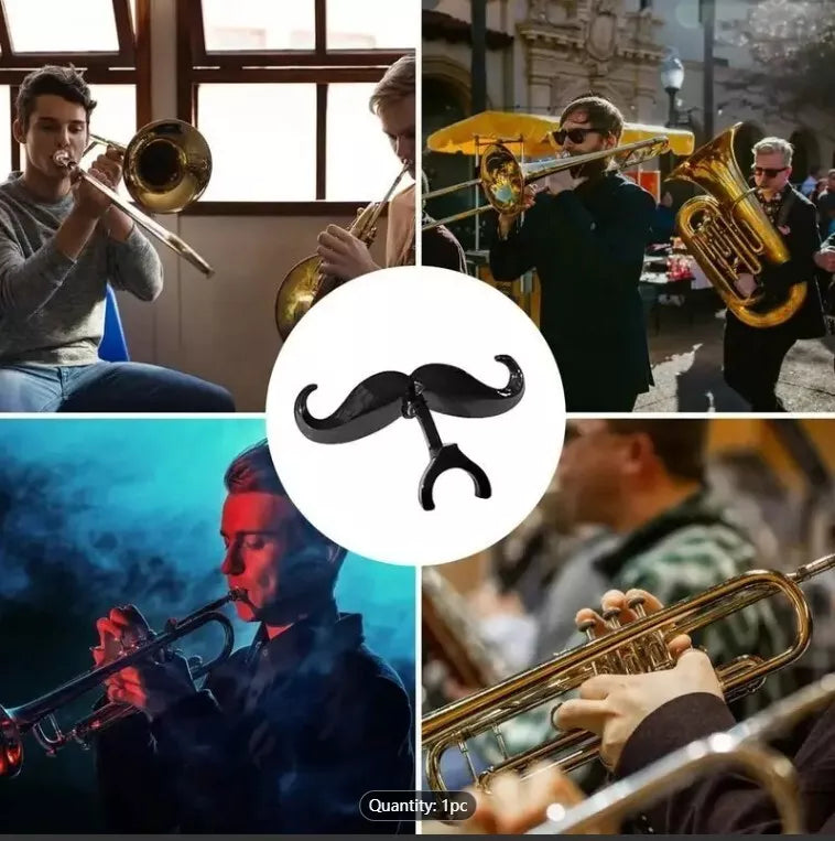 Fun Black Mustache Clip Trombone and Trumpet Mouthpiece Brass Players Accessory