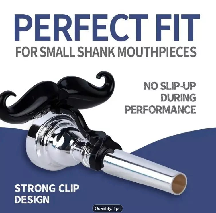 Fun Black Mustache Clip Trombone and Trumpet Mouthpiece Brass Players Accessory