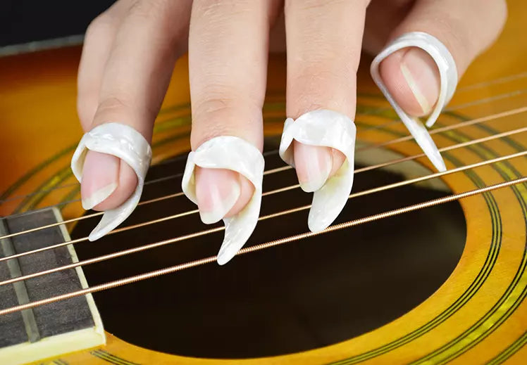 1 Thumb+3 Finger Nail Guitar Picks Plectrum colorful bass Banjo Ukulele AU