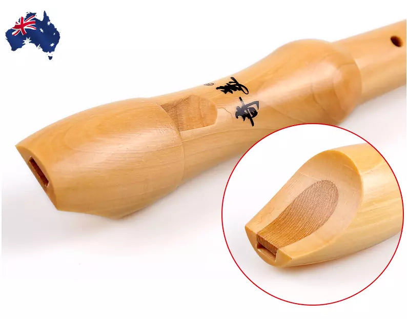 Wooden Recorder Soprano Flute Musical Instrument School Descant 8 Hole C Key AU