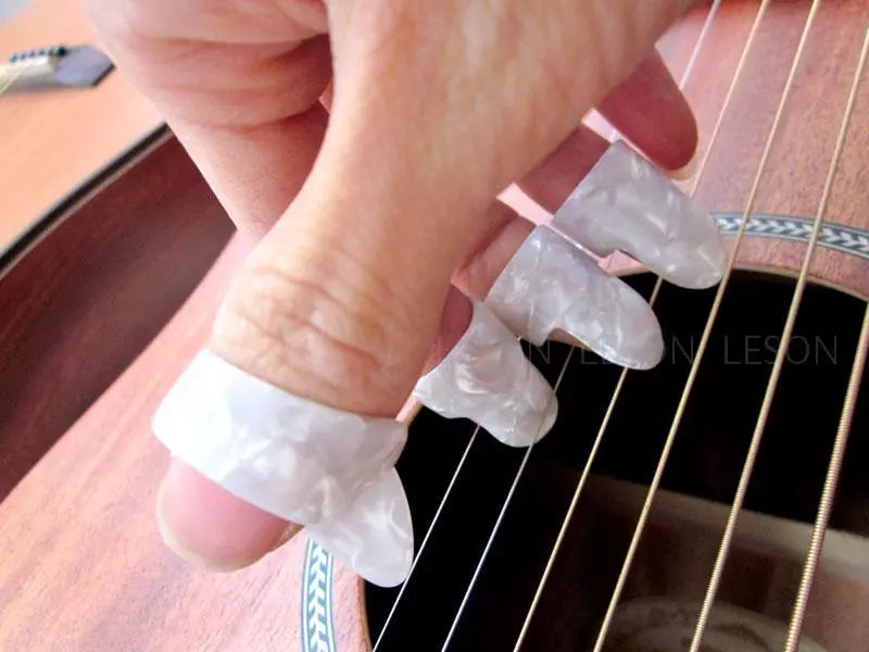 1 Thumb+3 Finger Nail Guitar Picks Plectrum colorful bass Banjo Ukulele AU
