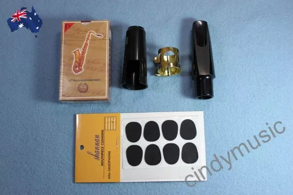 Alto Saxophone Mouthpiece Set Mouthpiece/Cap/Metal Ligature/10xReeds/8xpads AU