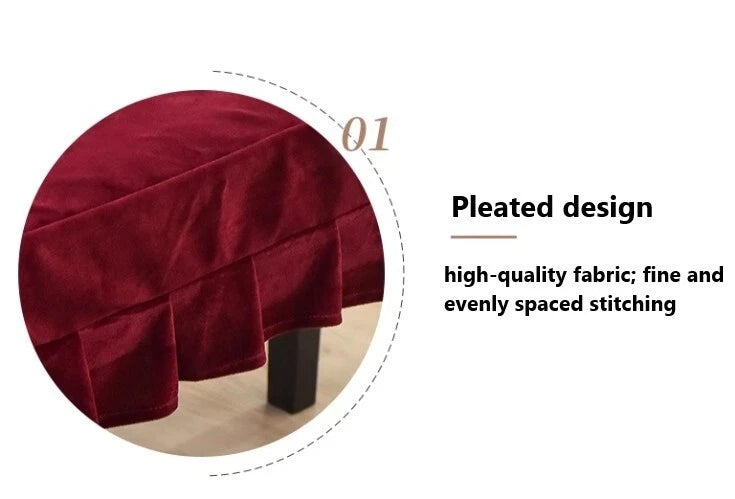 Classic Nostalgic Style Piano Cover Velvet Half-Cover Dustproof Protection