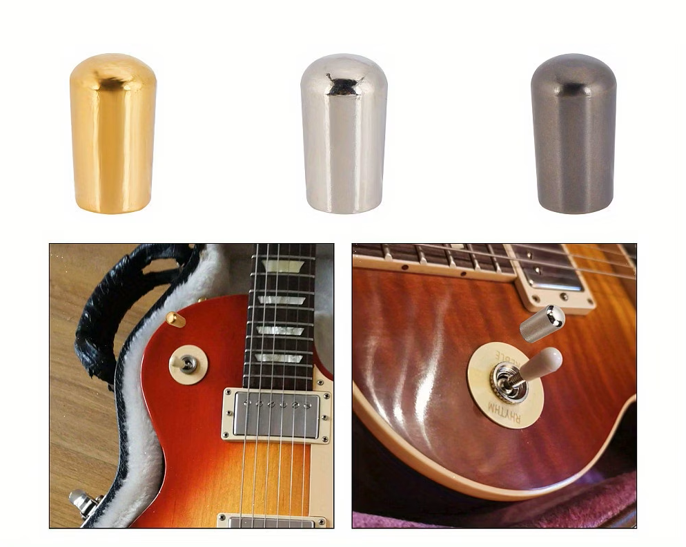 3 Way Toggle Switch Knob Tip Cap Pickup Metal LP EPI Electric Guitar 3 Colors