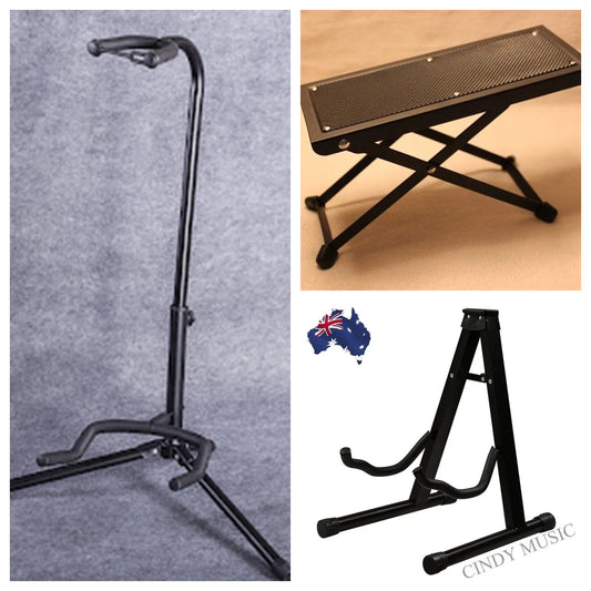 2PCS Guitar Stand + 1PCS Guitarists Footstool