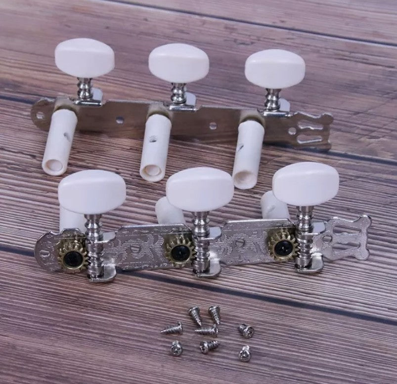 2 CLASSICAL GUITAR NYLON STRING MACHINE HEAD3+3TUNERS Keys Pegs String Tuners Silver AU