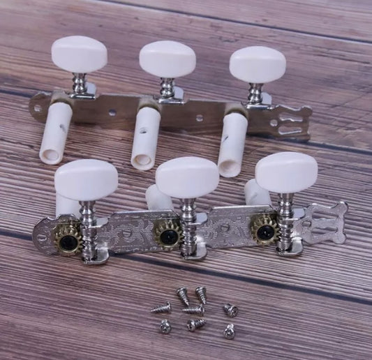 2 CLASSICAL GUITAR NYLON STRING MACHINE HEAD3+3TUNERS Keys Pegs String Tuners Silver AU