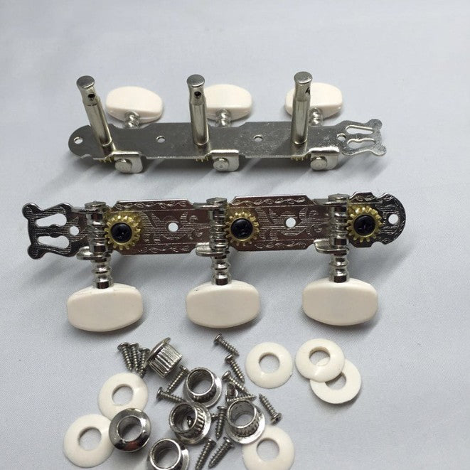2 Acoustic GUITAR STRING MACHINE HEAD3+3TUNERS Keys Pegs String Tuners Acoustic Folk Guitar Classical Guitar Silver AU
