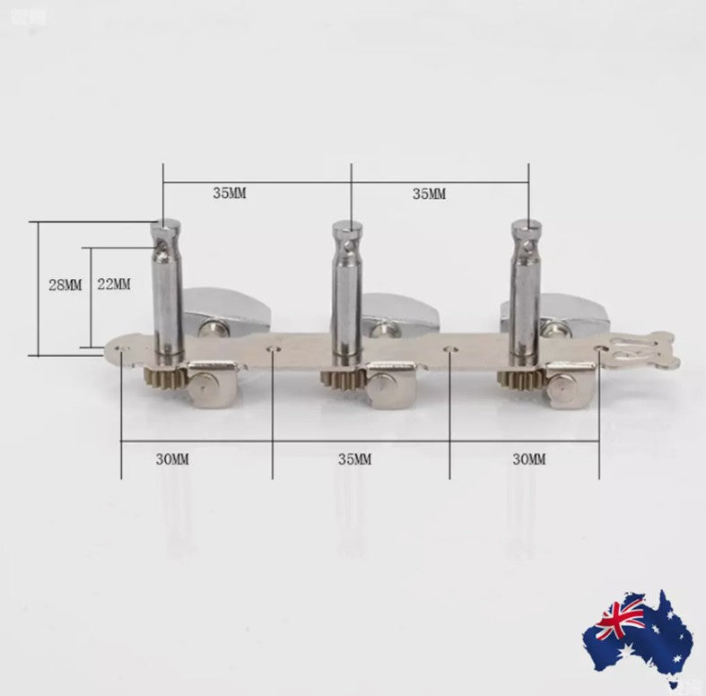 2 Metal GUITAR STRING MACHINE HEAD3+3TUNERS Keys Pegs String Tuners Acoustic Folk Guitar Classical Guitar Silver AU