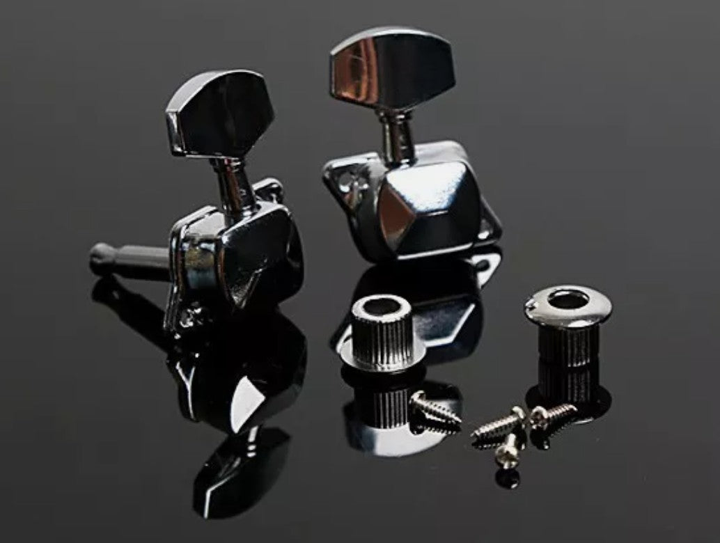 Acoustic Guitar String Tuning Peg Tuner Key Machine Semi-Closed Head Button Silver AU