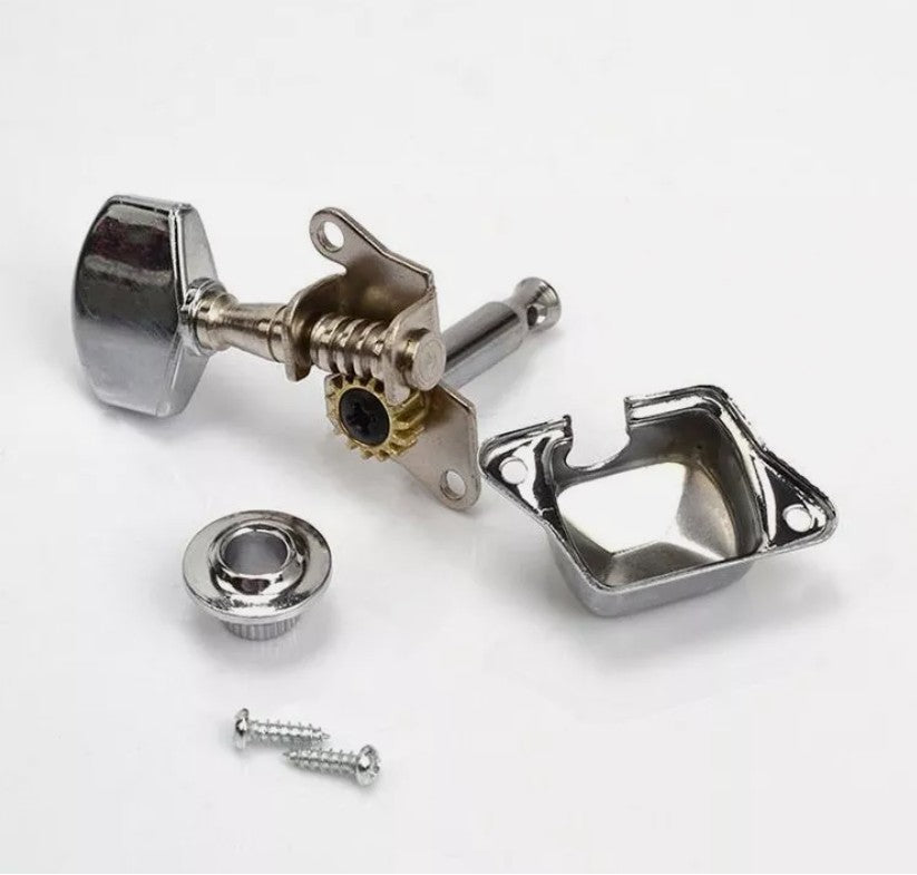 Acoustic Guitar String Tuning Peg Tuner Key Machine Semi-Closed Head Button Silver AU