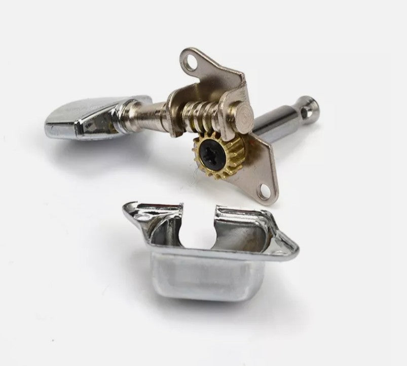 Acoustic Guitar String Tuning Peg Tuner Key Machine Semi-Closed Head Button Silver AU