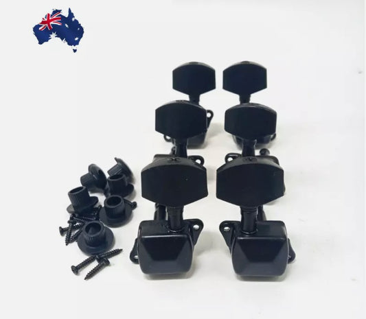 Acoustic Guitar String Tuning Peg Tuner Key Machine Semi-Closed Head Button Black AU