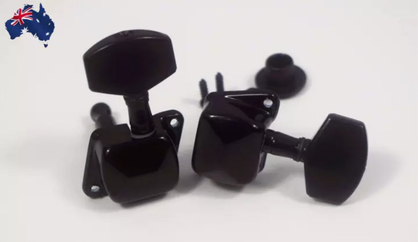 Acoustic Guitar String Tuning Peg Tuner Key Machine Semi-Closed Head Button Black AU
