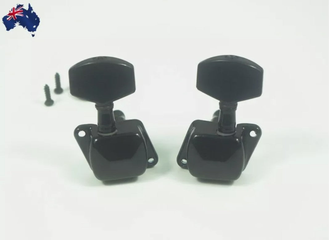 Acoustic Guitar String Tuning Peg Tuner Key Machine Semi-Closed Head Button Black AU