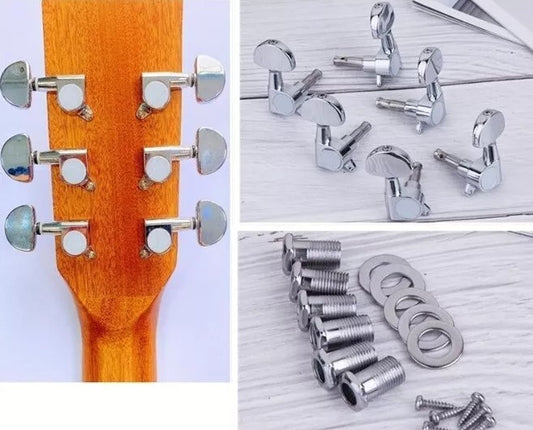 Fully Enclosed Guitar String Tuning Peg Key Tuner Folk Semi-Circle Machine Heads AU