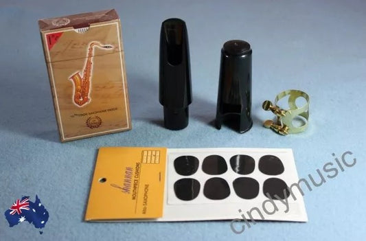 Tenor Saxophone Mouthpiece Set Mouthpiece/Cap/Metal Ligature/10xReeds/8xpads AU