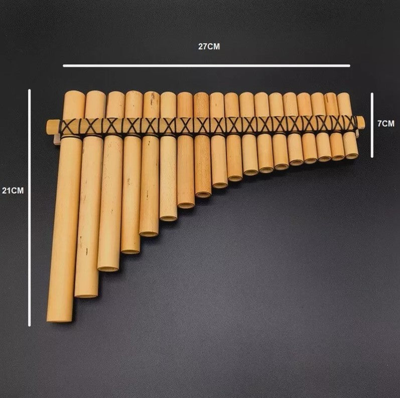 18 tubes natural bamboo flute PAN FLUTE G Key Pan Pipes south american style AU