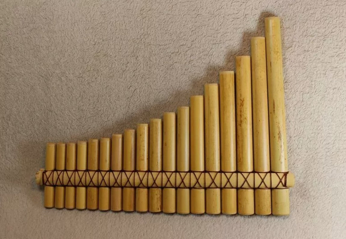 18 tubes natural bamboo flute PAN FLUTE G Key Pan Pipes south american style AU