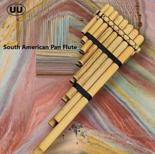 15 Pipe Pan Flute Double row Handcrafted Bamboo South American tribal style NEW